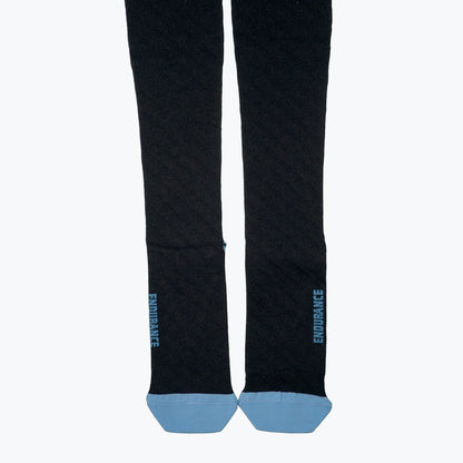 Endurance Compression Socks for Running and Hiking - Black with Blue A
