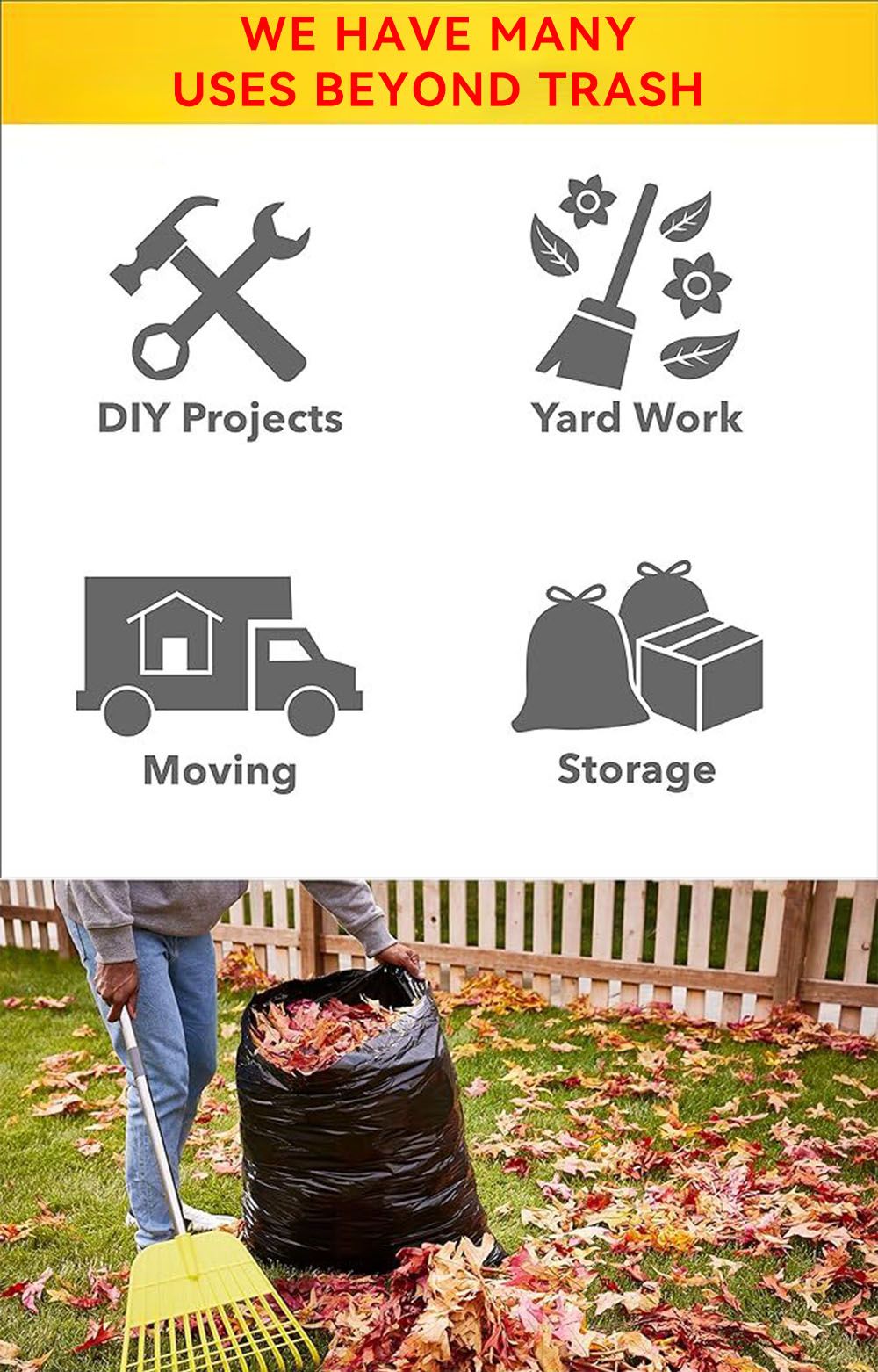 Boxed Disposable Garbage Bag 70 Pieces Puncture Tear Resistant Trash Bags, 39 Gallon Capacity, Multipurpose Cleaning Supplies For Industrial, Garden, Home, And Commercial Use - Durable, Leak-Proof