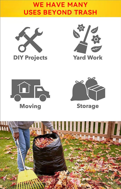 Boxed Disposable Garbage Bag 70 Pieces Puncture Tear Resistant Trash Bags, 39 Gallon Capacity, Multipurpose Cleaning Supplies For Industrial, Garden, Home, And Commercial Use - Durable, Leak-Proof