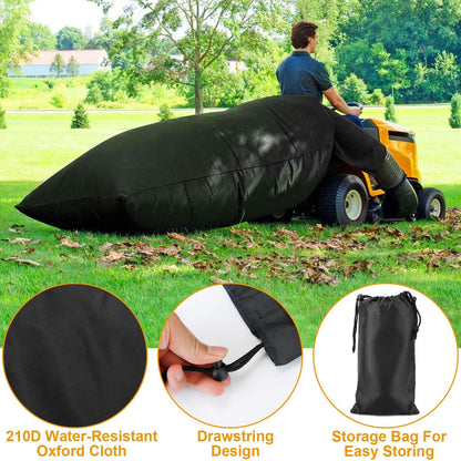 Lawn Tractor Leaf Bag 54 Cubic Feet Standard Garden Waste Collection Bag w/ 112in Opening For Fast & Easy Leaf Collection Riding Lawn Mower Rubbish Bag Outdoor