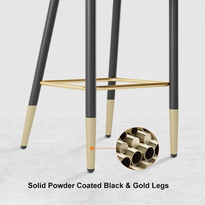 Modern Velvet Bar Stools with Upholstery Blue