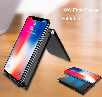 10W Qi Wireless Charger For iPhone XS Max XR 8 Plus Samsung Galaxy S10+ S10e Note8 9 S9 S8 S7 S6 Edge Fast Charging Dock Station