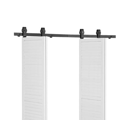 Bi-Folding Sliding Barn Door Hardware Track Kit 60" for Four 14" Doors