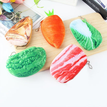 A Vegetable Meat Coin Purse Large Storage Stationery With Zipper For College
