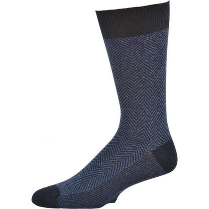 Men's Socks Dark Herringbone Design Crew 3 Pair Packs