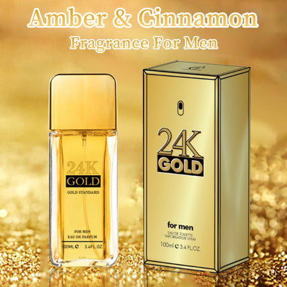 3.4f.0zMen's Eau De Toilette Spray, with Amber & Cinnamon Long-Lasting Perfume, Perfect forDating, Daily Life, Parties, Gift Giving, Notes OfBlood Orange, Grapefruit, Mint