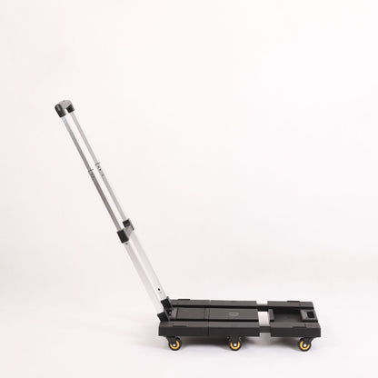 Folding Hand Truck 330lbs, Portable Heavy Duty Dolly Cart, 6 Wheels Collapsible Luggage Cart with 1 Elastic Ropes - Compact Trolley Cart for Easy Moving
