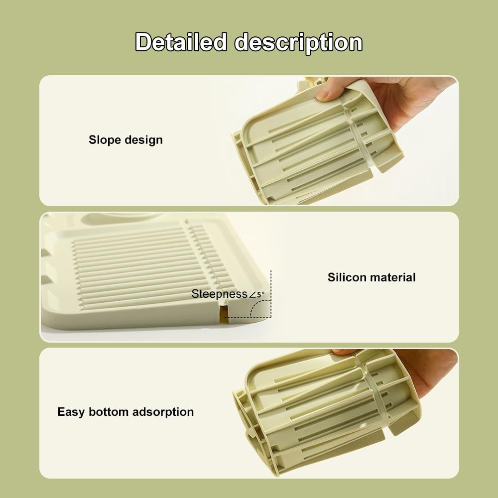 2Pcs Kitchen Sink Splash Guard - Silicone Faucet Handle Drip Catcher Tray Behind Faucet, Kitchen Gadgets Sink Accessories for Kitchen Counter and Bathroom