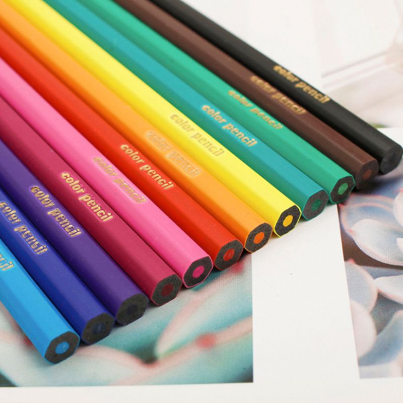 12pcs Vibrant And Colorful Colored Pencils Set - Perfect For Drawing, Coloring, Sketching, And Note-taking,