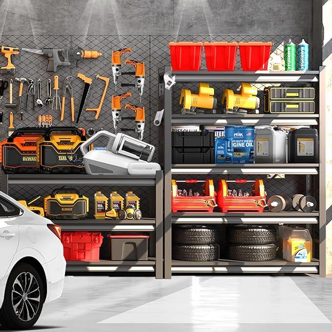 72" H Garage Shelving Unit, Garage Storage Shelves 2500LBS Heavy Duty Shelving, Adjustable 5 Tier Metal Shelving Utility Shelf, Storage Rack for Industrial, Warehouse, Basement (16" D*36" W*72" H)