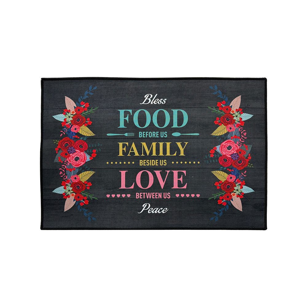 Printed Absorbent & Non-Slip Door Mat - Durable Polyester Carpet with "Kitchen" Design, Ideal for Bathrooms, Hallways, Living Rooms, Bedrooms (Decorative Use) & Laundry Rooms (Heavy-Duty Floor Mat)