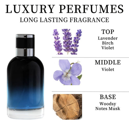 3.4 Fl Oz Men's Eau De Toilette Spray - A Woody Aromatic Fragrance For Men- With Lavender, Birch And Violet - Medium Intensity Perfume