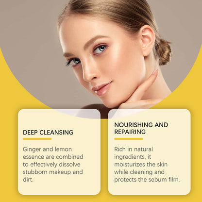 EELHOE Ginger Lemon Makeup r, Gentle Cleansing Face Makeup Skin Refreshing And Not Tight Makeup r