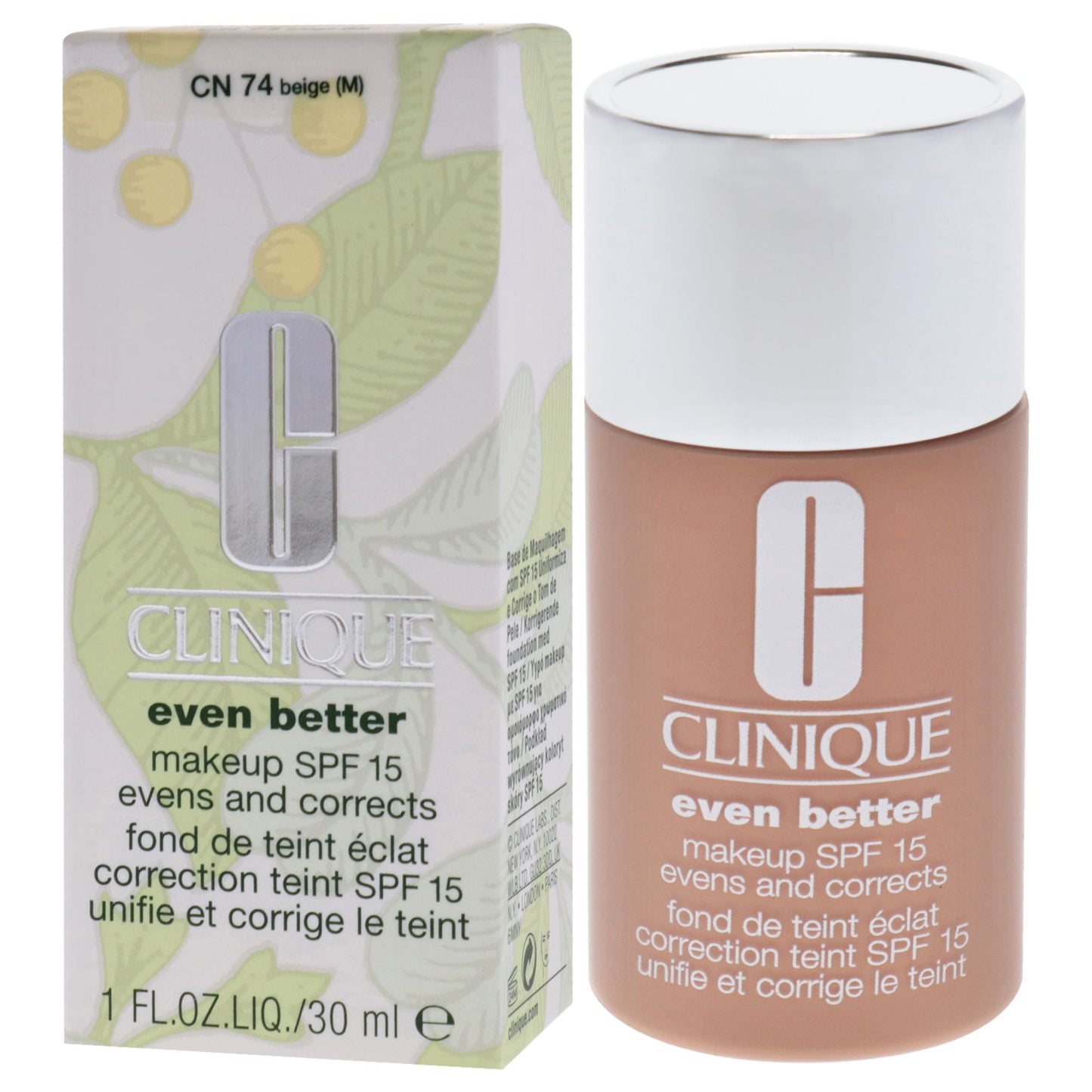 Even Better Makeup SPF 15 - CN 74 Beige (M) - Dry To Combination Oily Skin by Clinique for Women - 1 oz Foundation