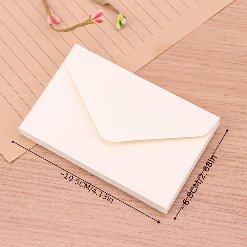 20pcs White & Black Kraft Mini Paper Window Envelopes - Perfect for Weddings & Invitations