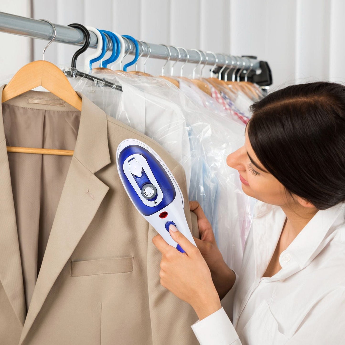 800W Handheld Electric Steam Anti-Scalding Anti Dripping Portable Iron Garment Steamer Fabric Clothes Laundry Steam Brush with 3 Adjustable Steam