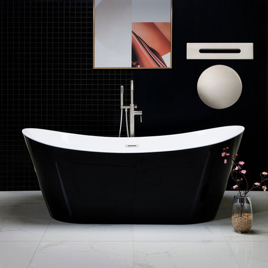 WOODBRIDGE B-1817 71" Acrylic Freestanding Bathtub Contemporary Soaking Tub