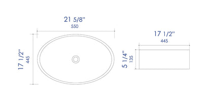 ALFI brand  ABC911 White 22" Oval Above Mount Ceramic Sink
