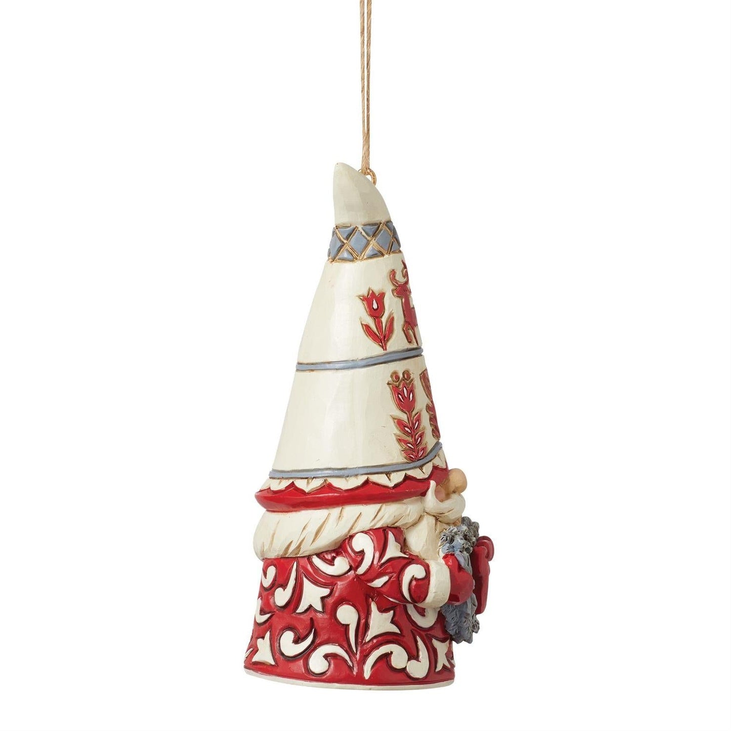 Nordic Noel Gnome with Heart Wreath - Ornament