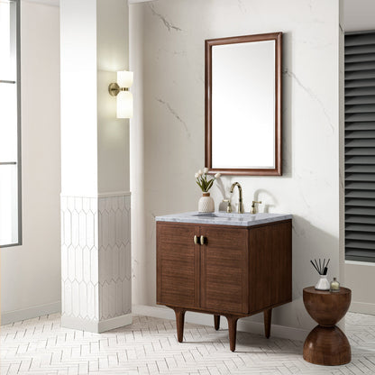Amberly 30" Single Vanity Cabinet, Mid-Century Walnut