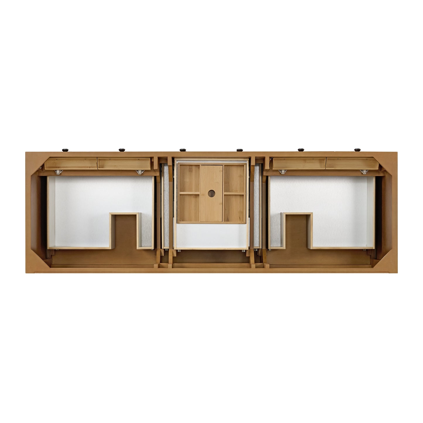 Malibu 72" Double Vanity Cabinet, Amber Birch
