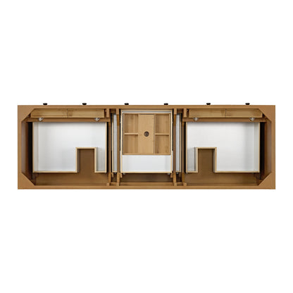 Malibu 72" Double Vanity Cabinet, Amber Birch