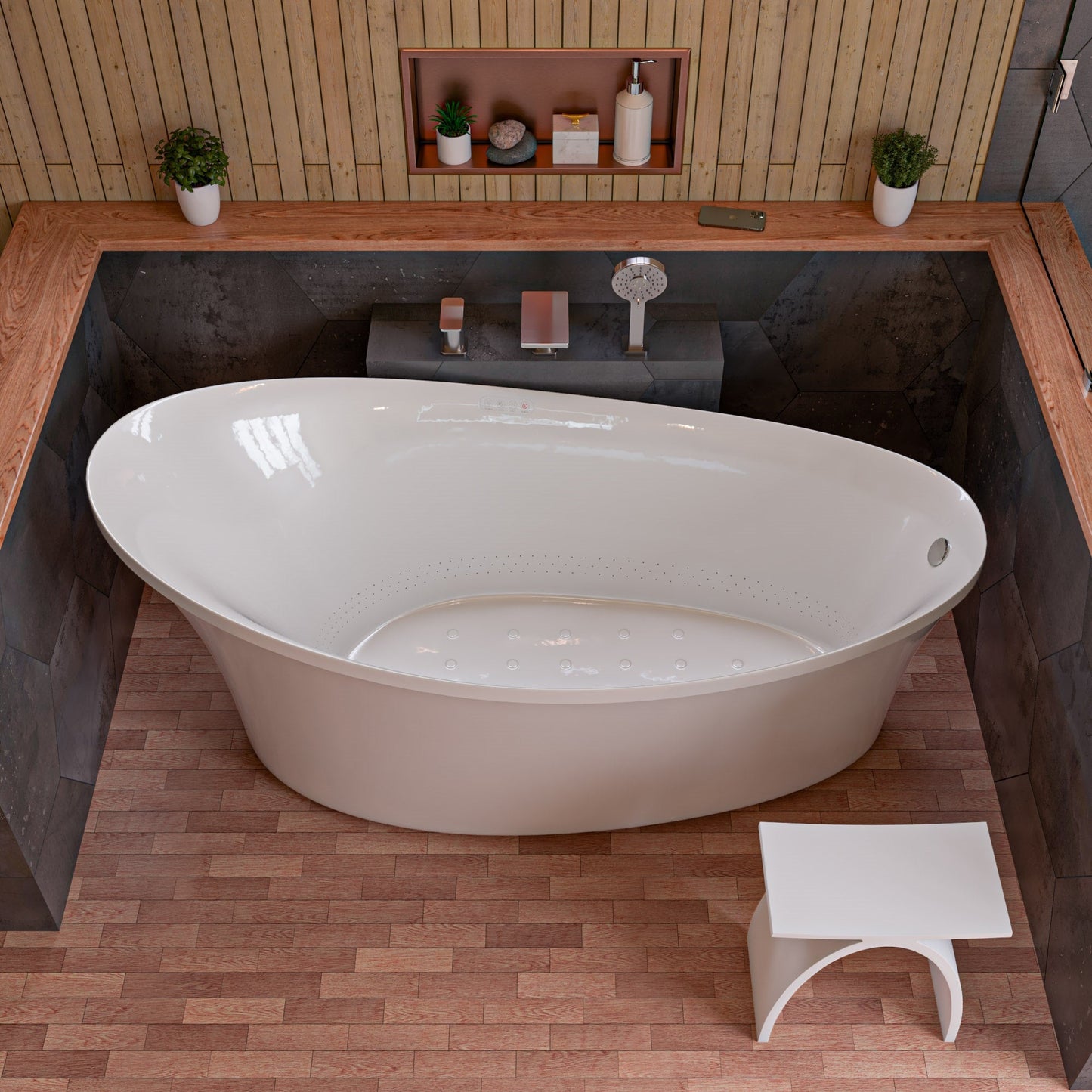 EAGO AM1800  6 ft White Free Standing Air Bubble Bathtub