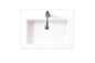 Composite Countertop 23.6" W x 18.1" D  Sink, White Glossy