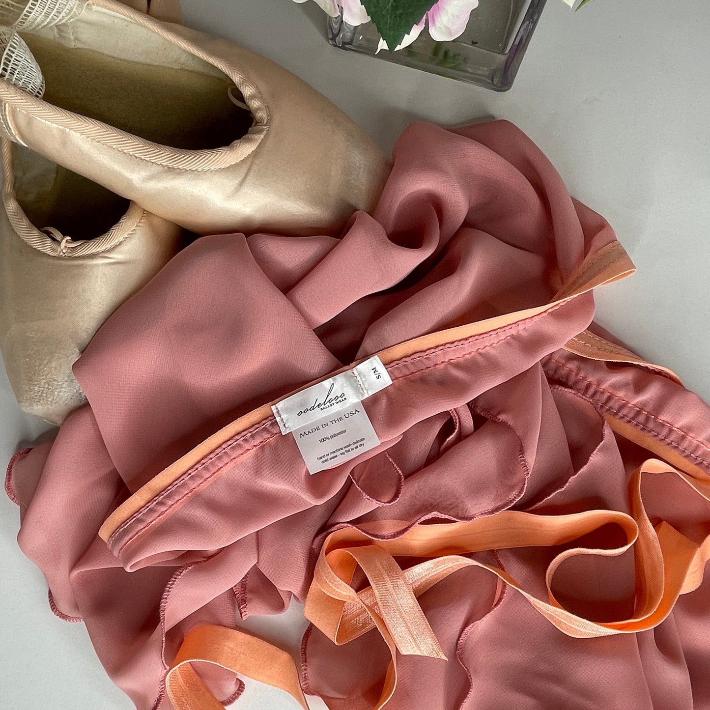 Dusty Rose Chiffon Ballet Wrap Skirt - Classical