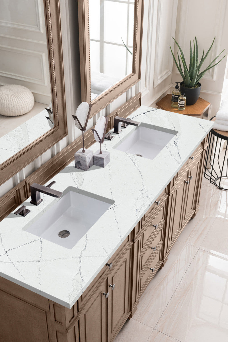 Bristol 72" Double Vanity Cabinet, Bright White