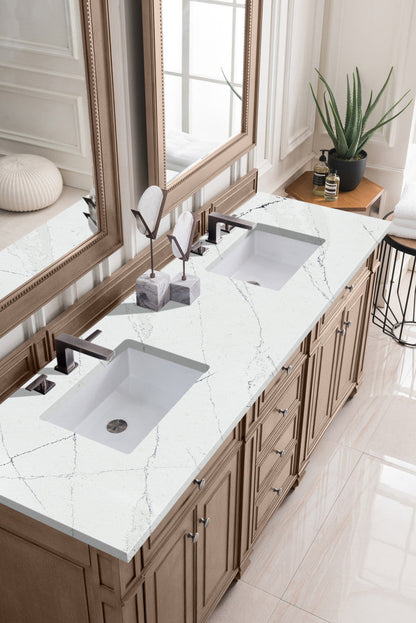 Bristol 72" Double Vanity Cabinet, Bright White
