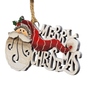 Laser Cut Wooden Ornament - Flowing Hat Santa