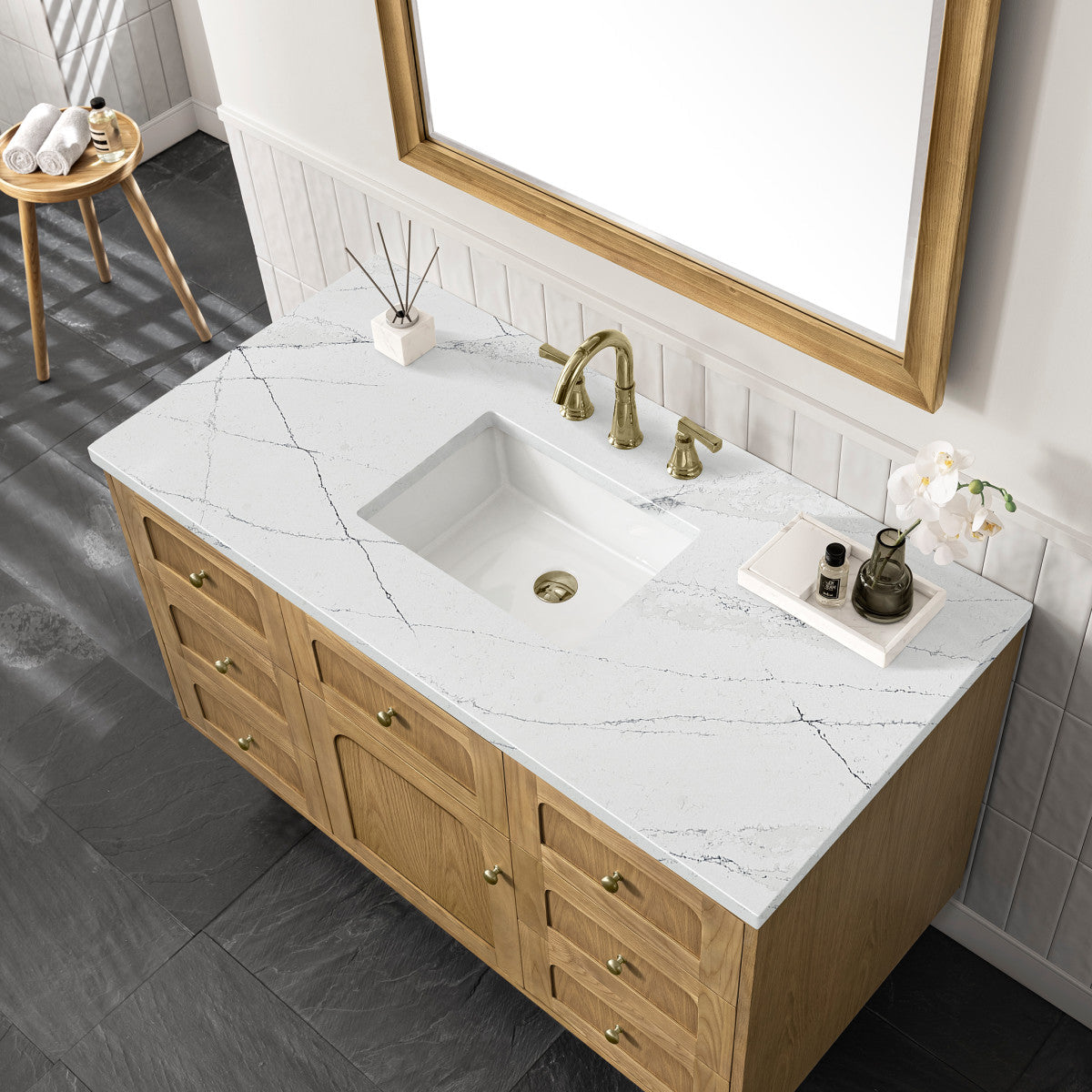 Laurent 48" Single Vanity Cabinet, Light Natural Oak