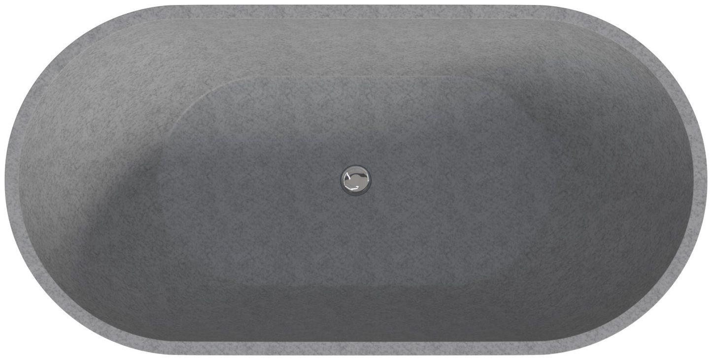 ALFI brand  ABCO59TUB 59" Solid Concrete Oval Freestanding Bathtub