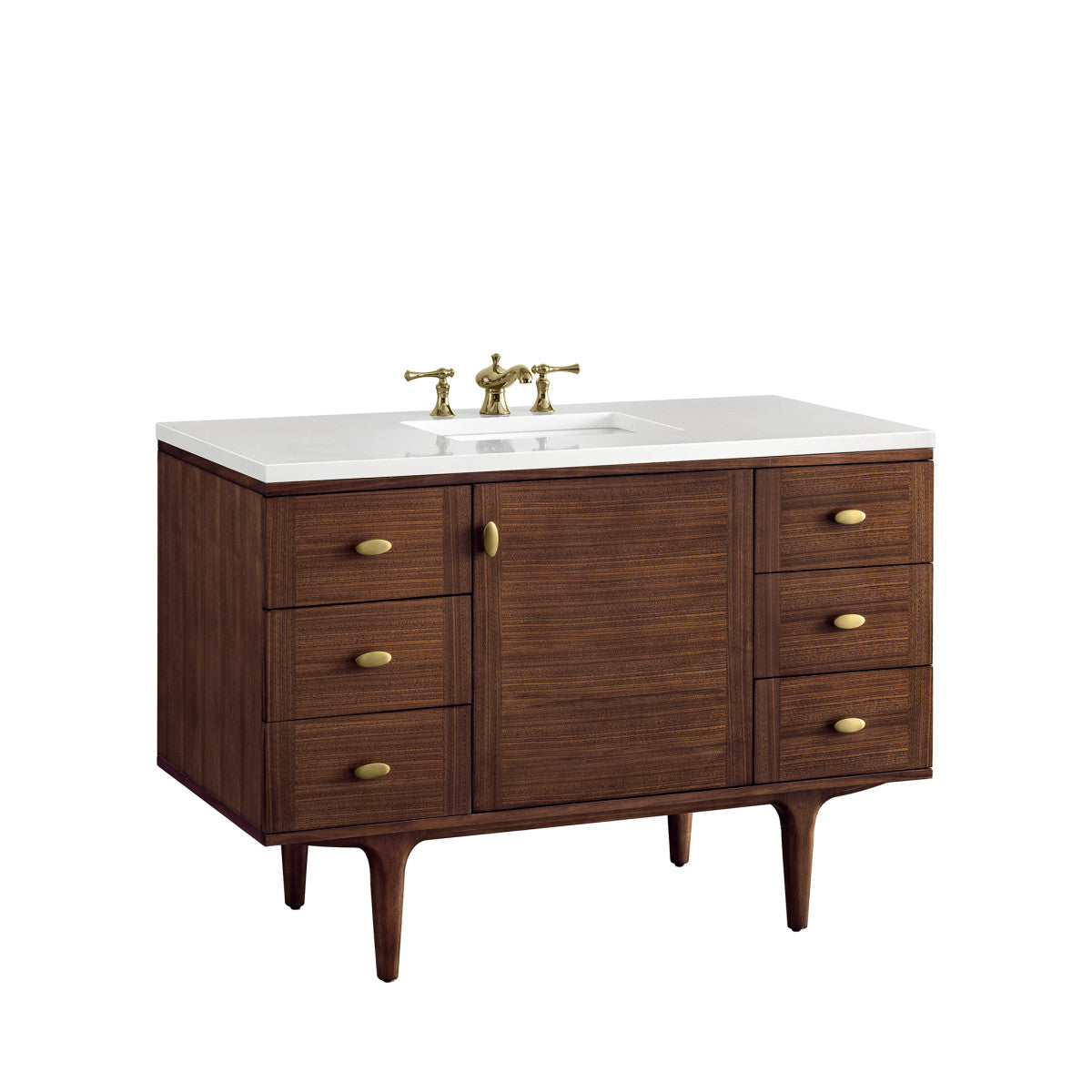 Amberly 48" Single Vanity Cabinet, Mid-Century Walnut
