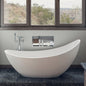 ALFI brand  AB9951 73" White Solid Surface Smooth Resin Soaking Slipper Bathtub