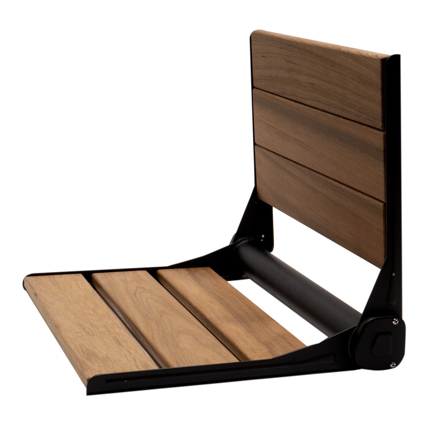 ALFI brand ABS17 17" Wide Foldable Teak Shower Seat with Backrest