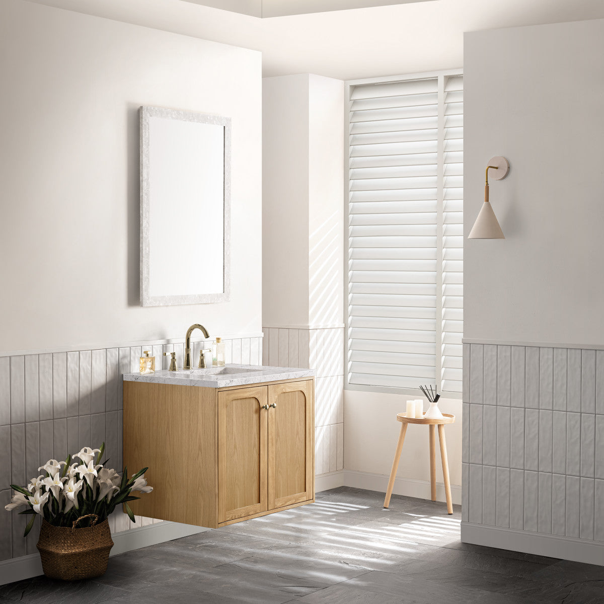Laurent 30" Single Vanity Cabinet, Light Natural Oak