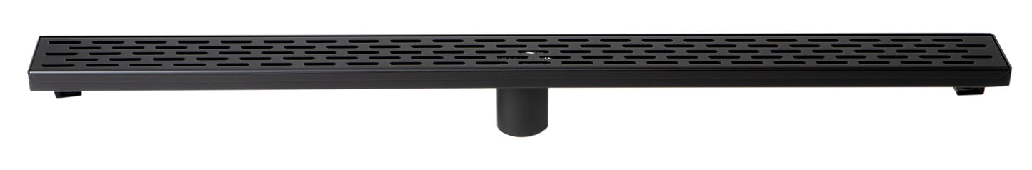 ALFI brand ABLD36C ABLD36C-BM 36" Black Matte Stainless Steel Linear Shower Drain with Groove Holes