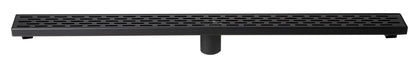 ALFI brand ABLD36C ABLD36C-BM 36" Black Matte Stainless Steel Linear Shower Drain with Groove Holes