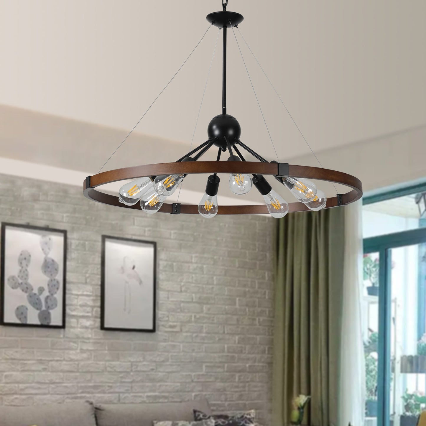 8-Light Retro Farmhouse Chandelier For Kitchen, Living room, Dining | Lighting | Kitchen + Metal