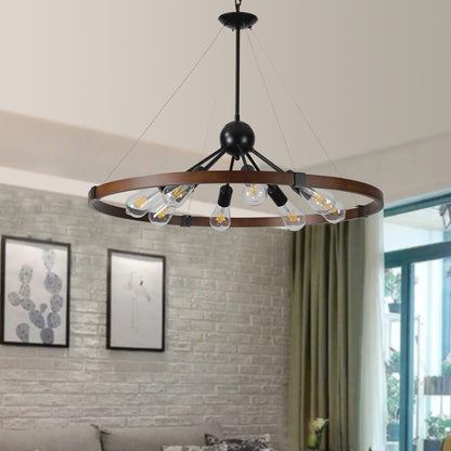 8-Light Retro Farmhouse Chandelier For Kitchen, Living room, Dining | Lighting | Kitchen + Metal