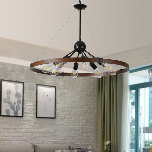 8-Light Retro Farmhouse Chandelier For Kitchen, Living room, Dining | Lighting | Kitchen + Metal