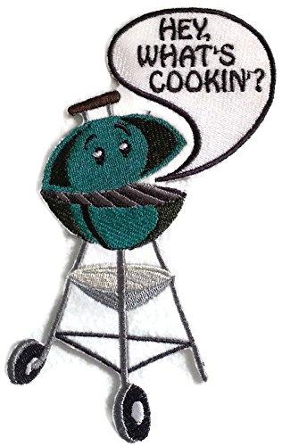 Apron Design [Hey What's Cooking In] Embroidered Iron On/Sew patch | Craft Making | Kitchen + Metal
