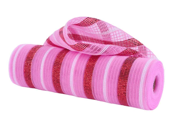 10.25"X10YD FINE WEAVE FAUX JUTE/MET. PINK/RED/WHITE