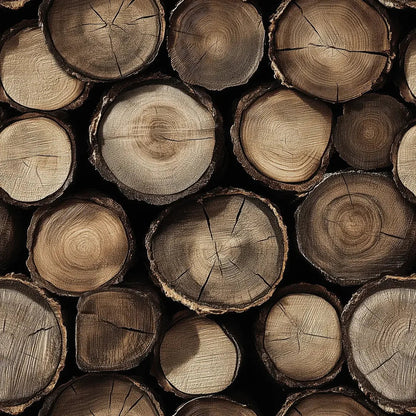 Rustic Fireside Log Stack