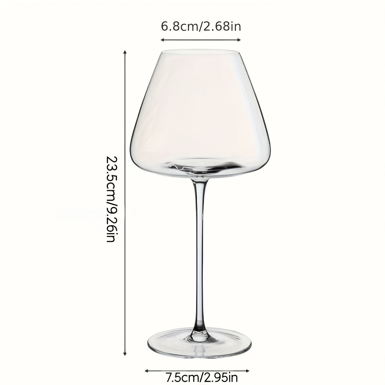 1pc Elegant Hand-Blown Lead-Free Glasses, Reusable Stemmed Anti-Slip