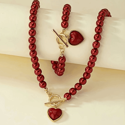 Elegant 2-Piece Pearl Jewelry Set – Necklace & Bracelet
