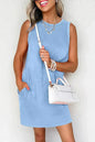 Beau Blue Mineral Wash Pocket Tank Mini Dress