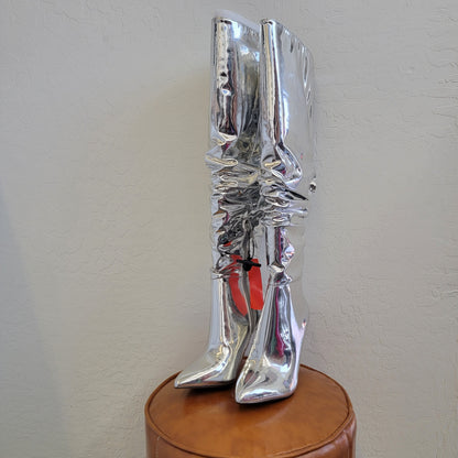 INC Silver Boots Sz 5